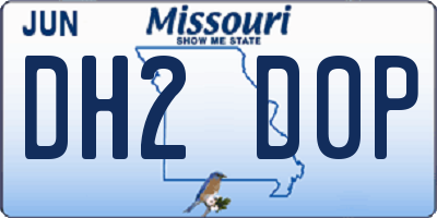 MO license plate DH2D0P