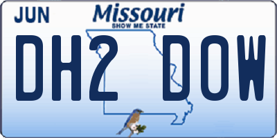 MO license plate DH2D0W
