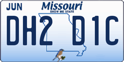 MO license plate DH2D1C