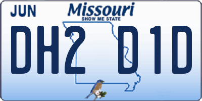 MO license plate DH2D1D