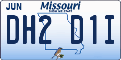 MO license plate DH2D1I