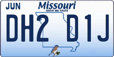 MO license plate DH2D1J