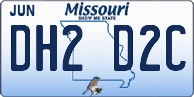 MO license plate DH2D2C