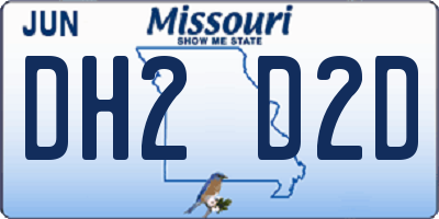 MO license plate DH2D2D