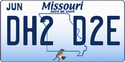 MO license plate DH2D2E