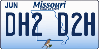MO license plate DH2D2H