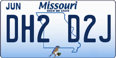 MO license plate DH2D2J