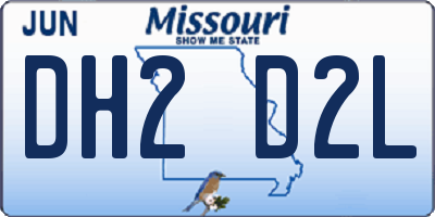 MO license plate DH2D2L