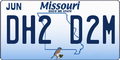 MO license plate DH2D2M