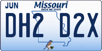 MO license plate DH2D2X