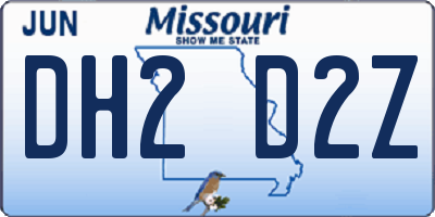 MO license plate DH2D2Z