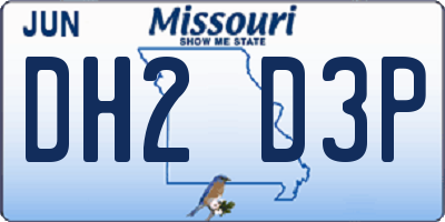 MO license plate DH2D3P