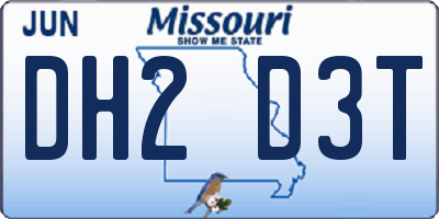 MO license plate DH2D3T