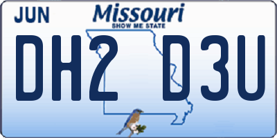 MO license plate DH2D3U