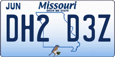 MO license plate DH2D3Z