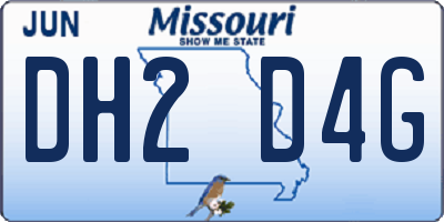 MO license plate DH2D4G