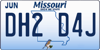 MO license plate DH2D4J