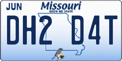 MO license plate DH2D4T
