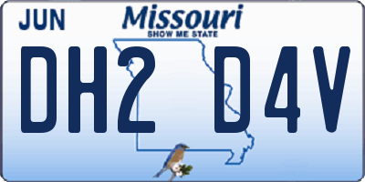 MO license plate DH2D4V