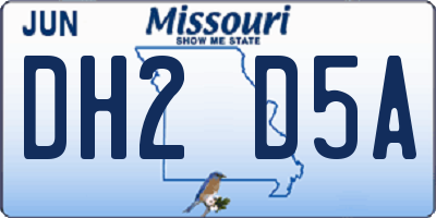 MO license plate DH2D5A
