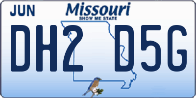 MO license plate DH2D5G
