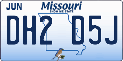 MO license plate DH2D5J