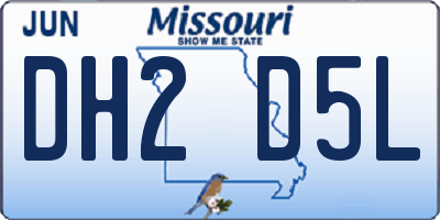 MO license plate DH2D5L