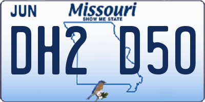 MO license plate DH2D5O