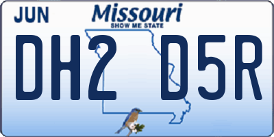 MO license plate DH2D5R