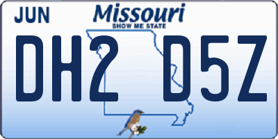 MO license plate DH2D5Z
