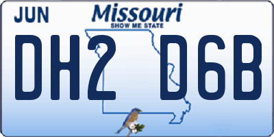 MO license plate DH2D6B