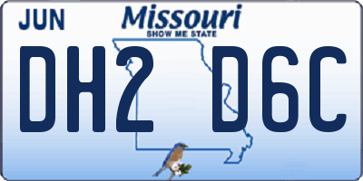 MO license plate DH2D6C