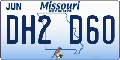 MO license plate DH2D6O