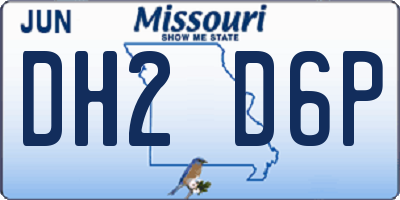 MO license plate DH2D6P