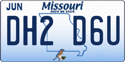 MO license plate DH2D6U