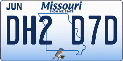 MO license plate DH2D7D