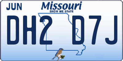 MO license plate DH2D7J