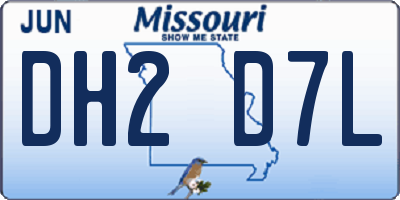 MO license plate DH2D7L