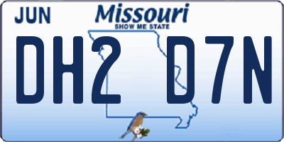 MO license plate DH2D7N
