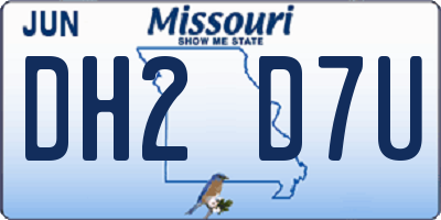 MO license plate DH2D7U