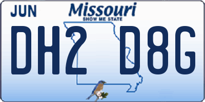 MO license plate DH2D8G