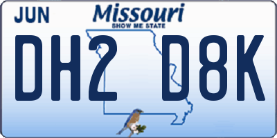 MO license plate DH2D8K