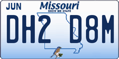 MO license plate DH2D8M