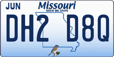 MO license plate DH2D8Q