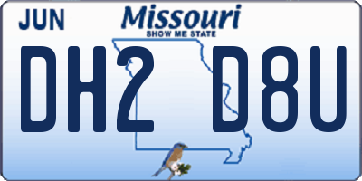 MO license plate DH2D8U