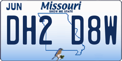 MO license plate DH2D8W