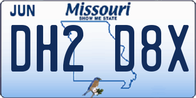 MO license plate DH2D8X