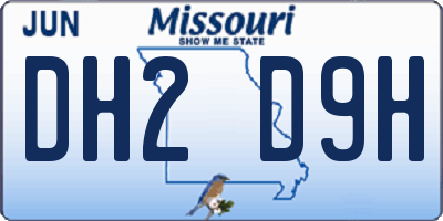 MO license plate DH2D9H