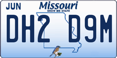 MO license plate DH2D9M