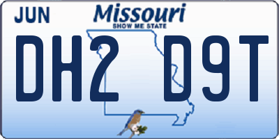 MO license plate DH2D9T